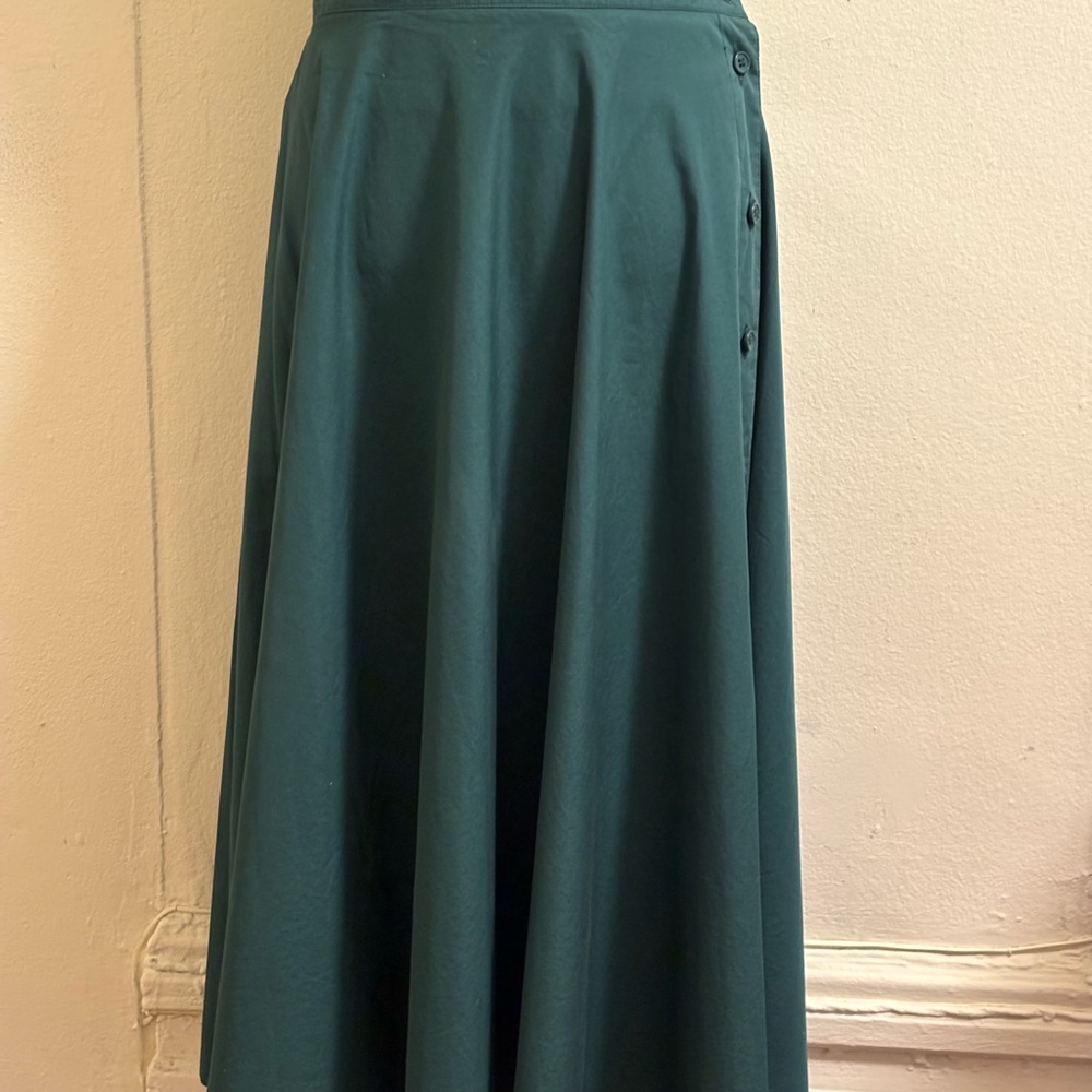 Vintage Cotton skirt Bias Cut With Side Buttons to the Hem By David N